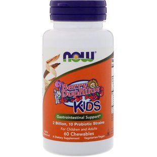 Now Foods, Пробіотик ЯгодныйДофилус, 60 жувальних таблеток NOW-02936 фото
