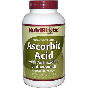 NutriBiotic, Аскорбиновая кислота с антиоксидантными биофлавоноидами, кристаллический порошок, 16 унций (454 г) NBC-00301 фото