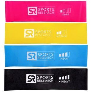 Sports Research, Эластичные Мини-Петли для Фитнеса, 4 Кольцевых Петли SRE-01024 фото