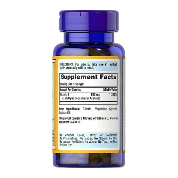 Vitamin E-180mg 400 IU - 100 softgels 2023-10-2182 фото