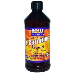 Now Foods, Спортивне харчування, Рідкий L-карнітин, Потрійна сила, Цитрусовий смак, 3000 мг, 16 рідких унцій (473 мл) NOW-00064 фото