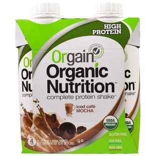 Orgain, Органический питательный полный белковый коктейль, холодное кофе мокка, 4 шт. в упаковке, 11 жидк. унц. (330 мл) OGA-00305 фото