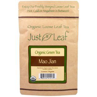 Just a Leaf Organic Tea, Green Tea, Mao Jian Loose Leaf Tea, Bright Herbal Flavor, 100% Pure, No GMOs, 2 oz (56 g) JAL-01017 фото