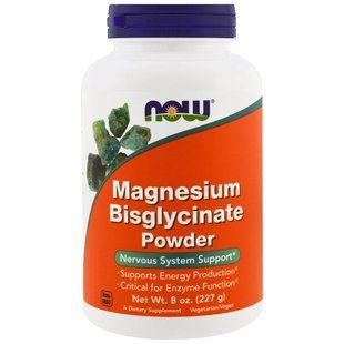 Now Foods, Magnesium Bisglycinate Порошок, 250mg, 8oz NOW-01299 фото