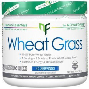 NovaForme, Organic Wheat Grass, 5.29 oz (150 g) NVF-22459 фото