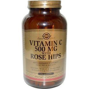 Solgar, Vitamin C 500mg with Rose Hips, 250 Tablets SOL-02381 фото