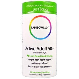 Rainbow Light, Just Once, Активные взрослые от 50 лет, мультвитамин на осное пищи, 90 таблеток RLT-10992 фото
