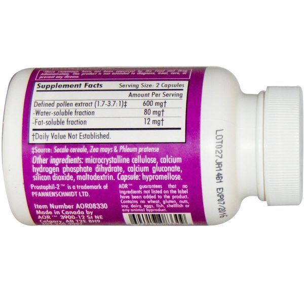 Advanced Orthomolecular Research AOR, Prostaphils-2 передовой серии, 90 капсул на растительной основе AOR-08330 фото