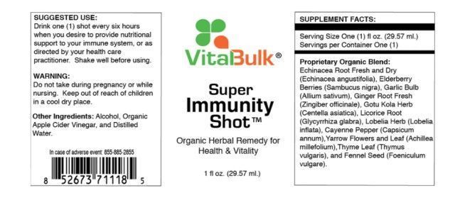 VitalBulk, Super immunity shot, жидкий экстракт, 30 мл. VB-71118 фото