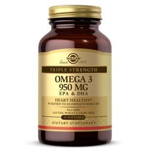 Triple Strength Omega-3 950 mg - 50 softgels (Повреждена этикетка) 2023-10-7945 фото