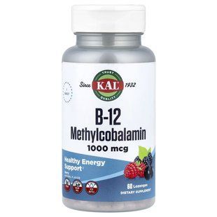 B12 Methylcobalamin 1000mcg - 60 lozenges Berry (Пошкоджена банка) 2024-11-0220 фото