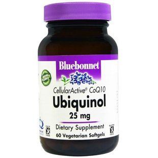Bluebonnet Nutrition, Убихинол, активний клітинний фермент Q10, 25 мг, 60 рослинних м'яких капсул BLB-00788 фото