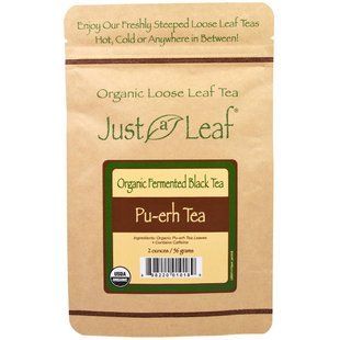 Just a Leaf Organic Tea, Fermented Black Tea, Pu-erh Loose Leaf Tea, Deep, Earthy Flavor, 100% Pure, No GMOs, 2 oz (56 g) JAL-01018 фото