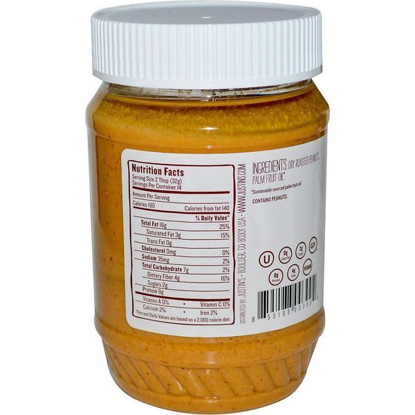 Justins Nut Butter, Классическое арахисовое масло, 16 унций (454 г) JNB-00300 фото