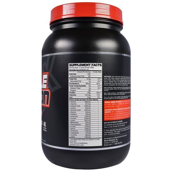 Nutrex Research Labs, Новейшая протеиновая смесь для наращивания мышц, шоколад, 2 фунта (907г) NRX-00564 фото