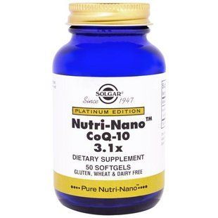 Solgar, Платиновая серия, Nutri-Nano CoQ-10 3.1x, 50 мягких капсул SOL-00916 фото