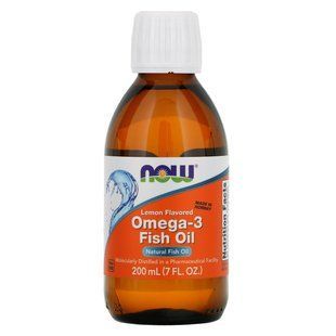 Now Foods, Риб'ячий жир з Омега-3, Лимонний смак, 7 рідких унцій (200 мл) NOW-01659 фото