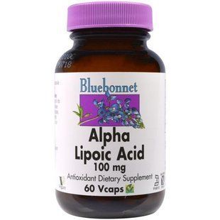 Bluebonnet Nutrition, Альфа-ліпоєва кислота, 100 мг, 60 капсул у рослинній оболонці BLB-00829 фото