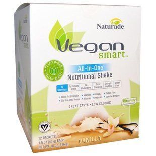 Vegan Smart, Умный веган, питательный коктейль все водном, ваниль, 12 пакетиков, 1,5 унции (43 г) каждый VNS-02812 фото