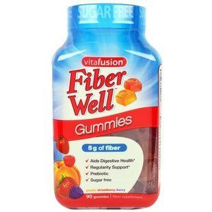 VitaFusion, Fiber Well, персик, клубника, ягоды, 90 жевательных таблеток VFU-01890 фото