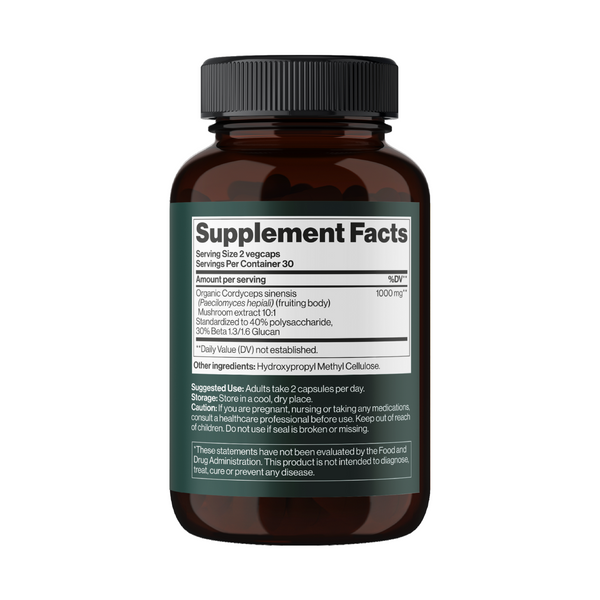 Cordyceps Mushroom 1000 mg - 60 vegcaps (До 10.26) 2024-11-0104 фото