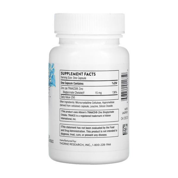 Zinc Bisglycinate 15mg - 60 caps 2023-10-3642 фото