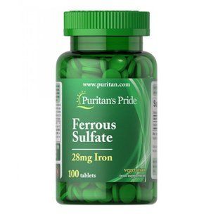 Iron Ferrous Sulfate 28 mg - 100 Tablets 100-82-5001285-20 фото