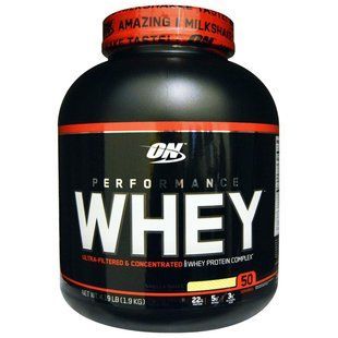 Optimum Nutrition, Performance Whey, со вкусом ванильного шейка, 4,19 фунтов (1,9 кг) OPN-02440 фото