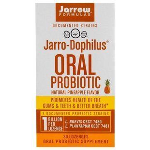 Jarrow Formulas, Jarro-Dophilus, оральный пробиотик, натуральный ананасовый аромат, 30 пастилок JRW-03050 фото