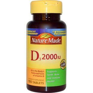 Nature Made, D3, пищевая добавка с витамином D, 2000 МЕ, 100 таблеток NDM-02673 фото