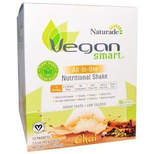 Vegan Smart, Умный веган, питательный коктейль все водном, чай, 12 пакетиков, 1,5 унции (43 г) каждый VNS-02814 фото