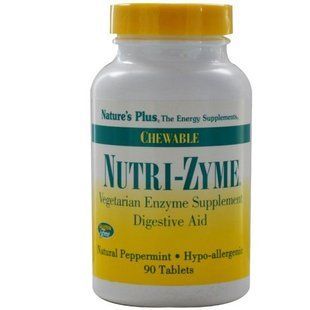 Natures Plus, Ферменты Nutri-Zyme, жевательные таблетки с натуральной мятой, 90 таблеток NAP-04455 фото