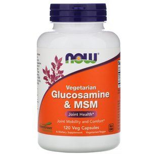 Now Foods, Глюкозамін і метілсульфонілметан, вегетаріанський, 120 капсул на рослинній основі NOW-03130 фото