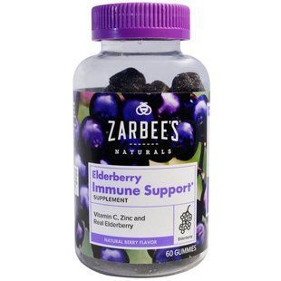 Zarbees, Средство поддержки иммунитета с бузиной, натуральный ягодный вкус, 60 желатиновых конфет ZAR-00276 фото