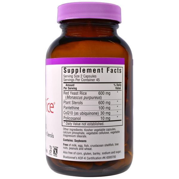 Bluebonnet Nutrition, CholesteRice, 90 капсул в растительной оболочке BLB-01132 фото