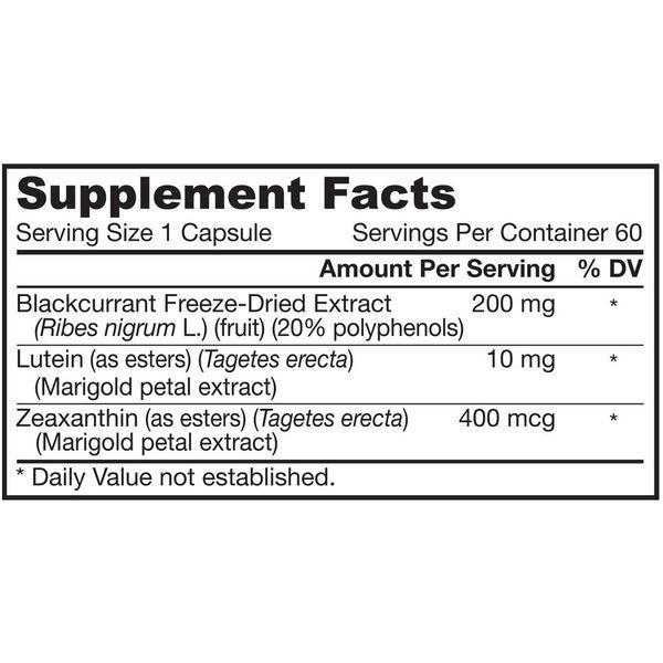 Jarrow Formulas, Чорна смородина + Лютеїн, 60 овочевих капсул JRW-12029 фото