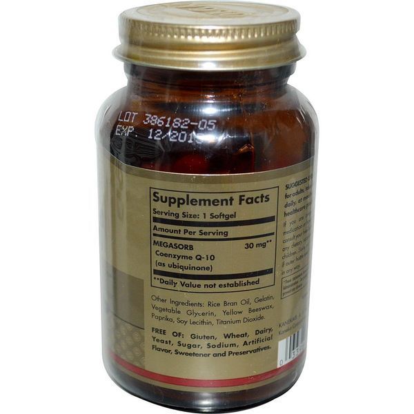 Solgar, Megasorb CoQ-10, 30mg, 120 Softgels SOL-00944 фото