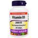 Webber Naturals, Витамин D3, 2000 МЕ, 100 мягких желатиновых капсул с жидкостью WBR-03060 фото 1