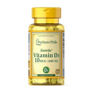 Vitamin D3 10 mcg (400 IU) - 100 tabs 2023-10-2466 фото