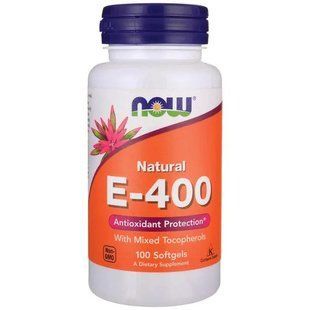 Витамин Е (Vitamin E) Now Foods Витамин E 400 (d-альфа токоферол) 100 капс. NOW-00892 фото