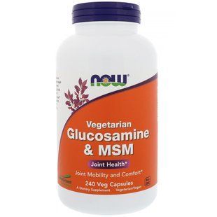 Now Foods, Глюкозамін і MSM, Вегетаріанський, 240 капсул вегетаріанських NOW-03131 фото
