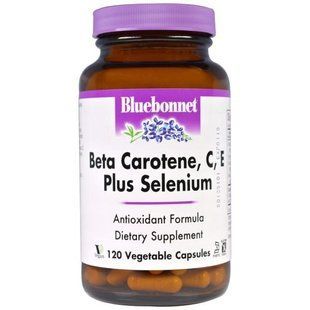 Bluebonnet Nutrition, Бета-каротин, C, E и селен, 120 капсул в растительной оболочке BLB-00322 фото