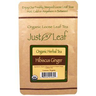 Just a Leaf Organic Tea, Hibiscus Ginger, Loose Leaf Tea, Tart and Spicy Flavor, 100% Pure, No GMOs, 2 oz (56 g) JAL-01030 фото