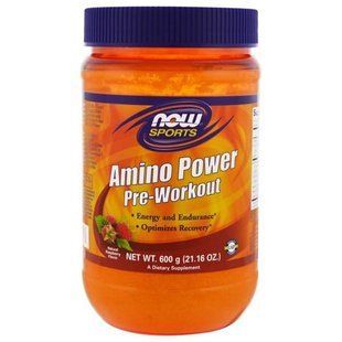 Now Foods, Спортивное питание, мощный аминокомплекс перед тренировкой, натуральный клубничный вкус, 21,16 унция (600 г) NOW-02009 фото