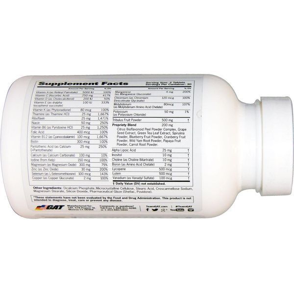 GAT, Essentials Mens Multi + Test, 60 Tablets GAT-22006 фото