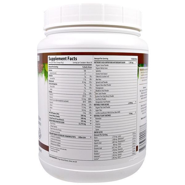 Macrolife Naturals, MacroMeal, Шоколадный протеин + супер питание, 44.4 унции(1,260 г) MGI-00177 фото