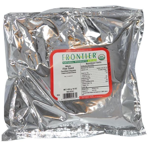 Frontier Natural Products, Органічні, цільні насіння льону, 16 унцій (453 р) FRO-00563 фото