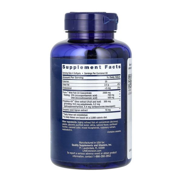 Super Omega-3 EPA/DHA Fish Oil Sesame Lignans & Olive Extract	- 240 softgels 2022-10-1942 фото