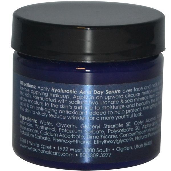 White Egret Personal Care, Дневная сыворотка с гиалуроновой кислотой, 2 жидких унции (59 мл) WHE-03548 фото