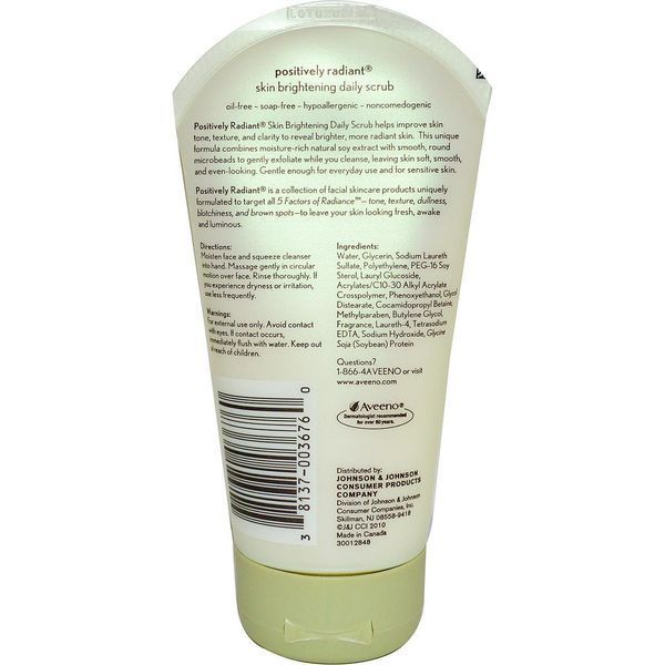 Aveeno, Active Naturals, Positively Radiant, Skin Brightening Daily Scrub, 5oz AVO-03676 фото